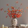 Long Branches Artificial Lantern Fruits Bouquets Red Plastic Fake Flower  Home Vase Decor