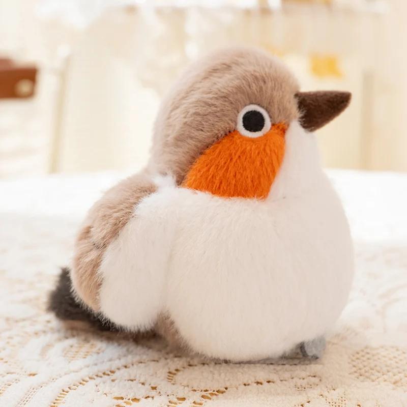 Cute Bird Plush Toy Kawaii Toucan Parrot Sparrow Stuffed Animal Soft Fluffy Mini Bird Plushie for Girl Birthday Gift