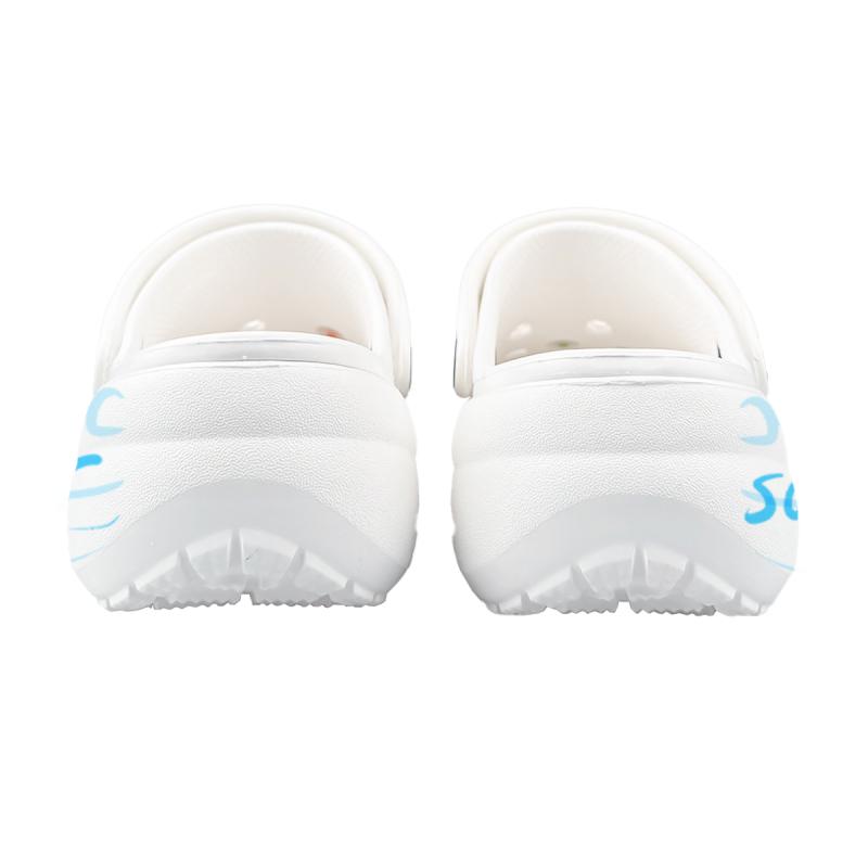 Crocs Classic Platform Clog AnJie Summer Beach Fun 3D Decoration Hand-painted Clogs Unisex White and Blue