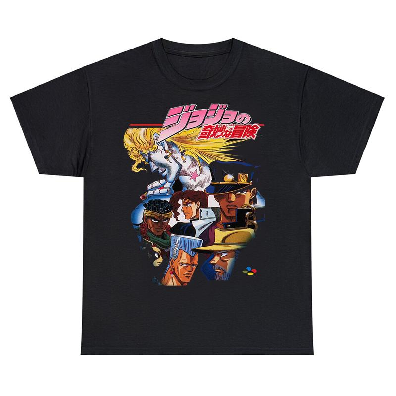 

Футболка JoJo s Bizarre Adventure Аниме Графическая Мода Хлопковая Футболка с Коротким Рукавом Уличная Одежда Винтаж Харадзюку Повседневные Унисекс Топы 4XL