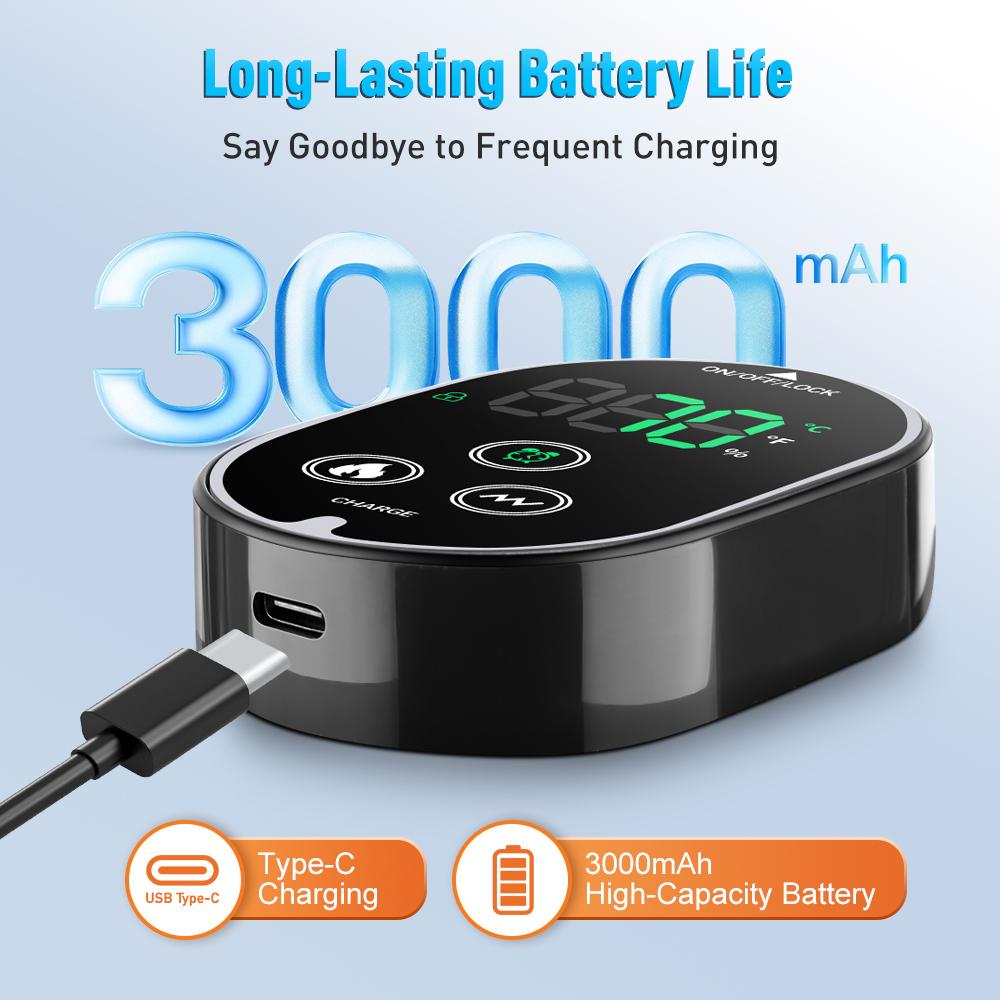 Electric Heating Vibration Foot Massager Winter Ankle Elbow Relax Muscles Massager Type-C Rechargeable Adjustable Strap Massager