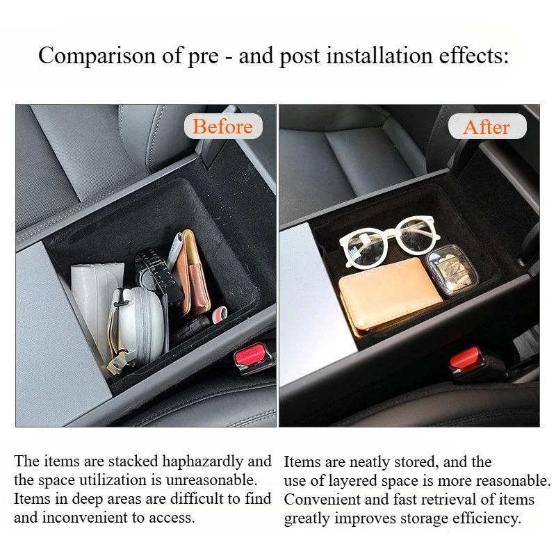 For Tesla Model Y/YL Juniper 2026 Model 3 Highland Central Control Storage Box Armrest Box Storage Organizer Tray Accessories