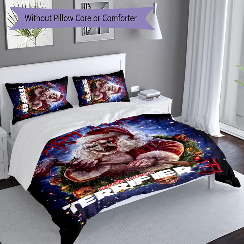 3pcs Art the Clown Terrifier5 Pattern Bedding Set Duvet Cover Set Includes Duvet Cover &pillowcases, Perfect All Season Bedroom Decoration & Gift