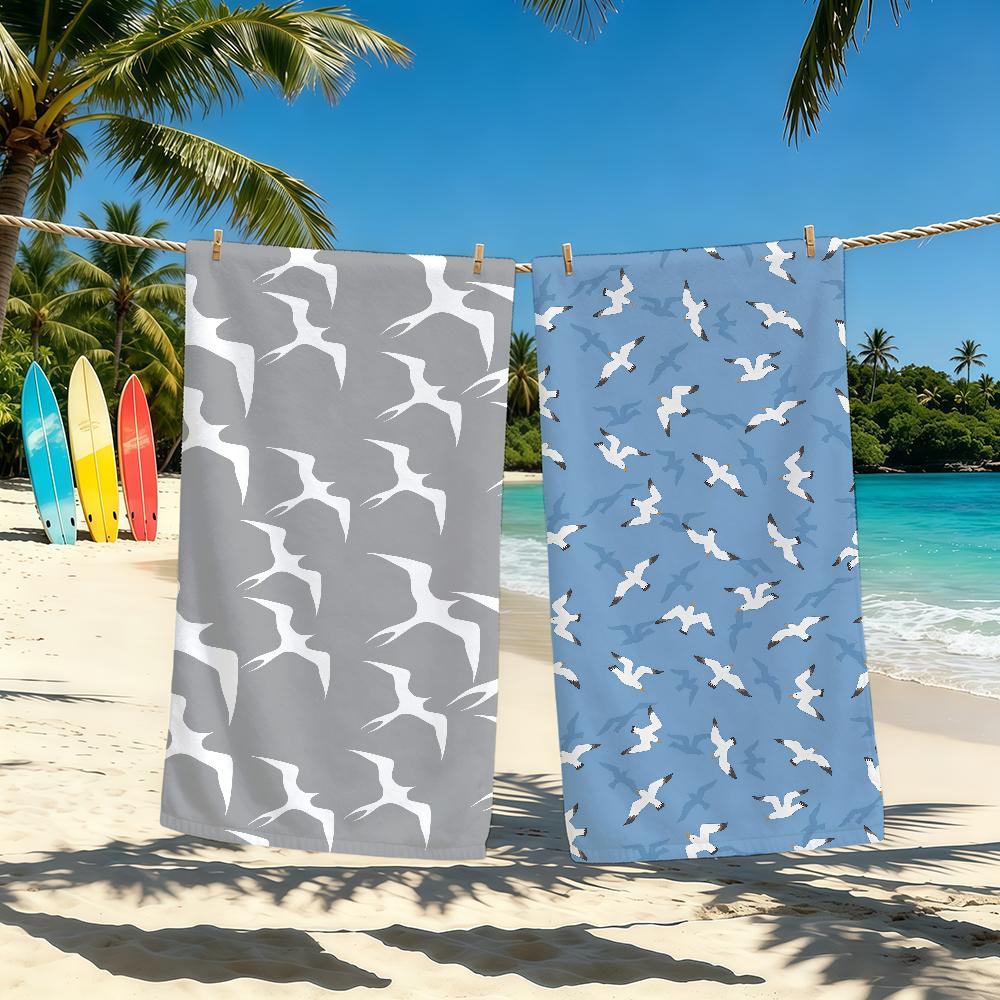 Seagull Towel Animal For Cute Outdoor Camping Beach Towel Super Absorbent Quick-Drying Summer Towel