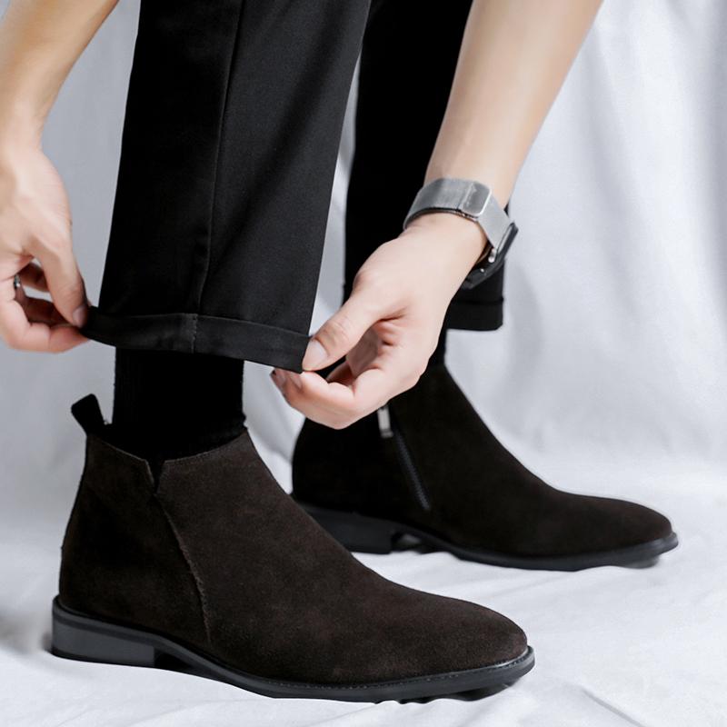 Boots Men's 2024 Autumn Winter Warm New Fashion Men's Boots Trend Outdoor Leather Boots High-top Men's Boots Botas De Hombre