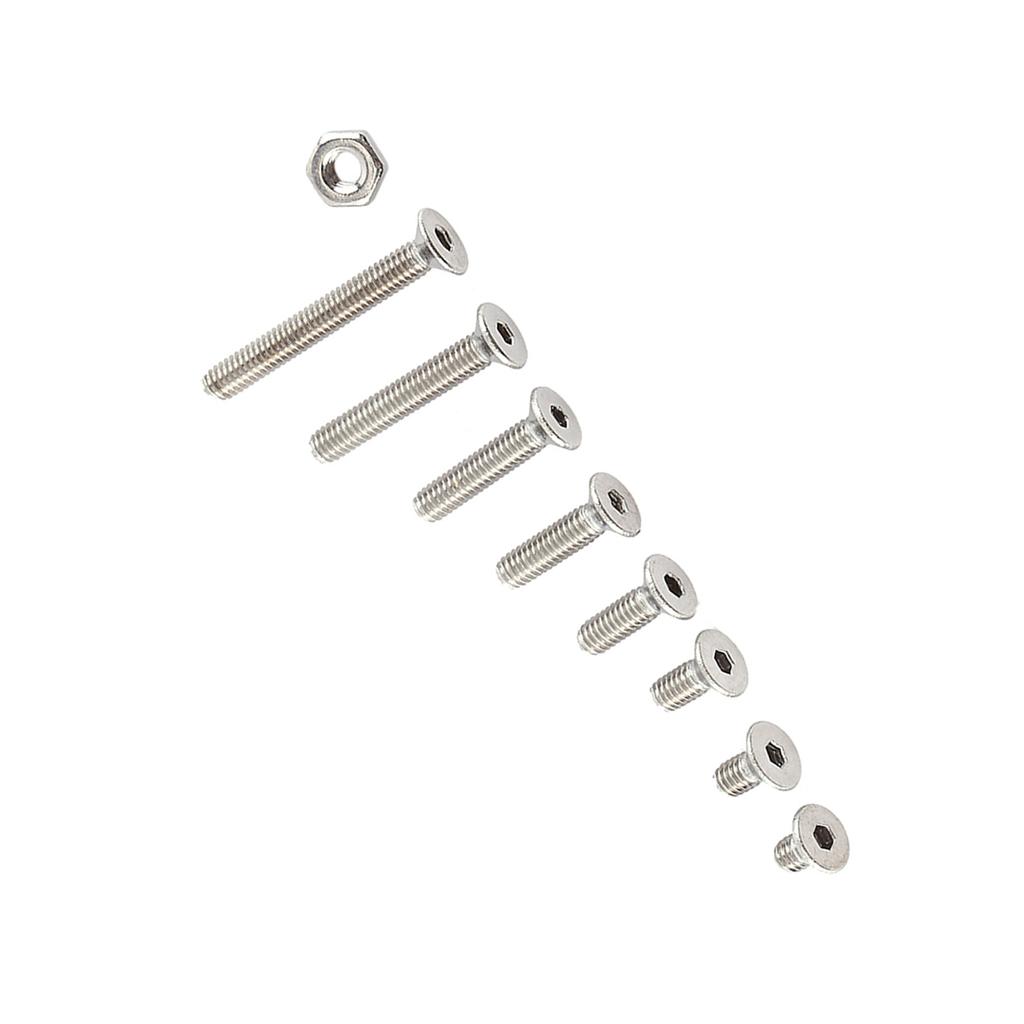 M2.5 A2 Stainless Steel Hex Socket Screws Bolt With Hex Nuts Assortted Set(Flat Head)