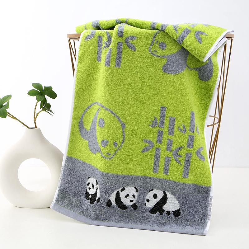 Jacquard Bamboo Fiber Panda Children s Towel, 50x25, Soft & Absorbent 50x25 зелёный