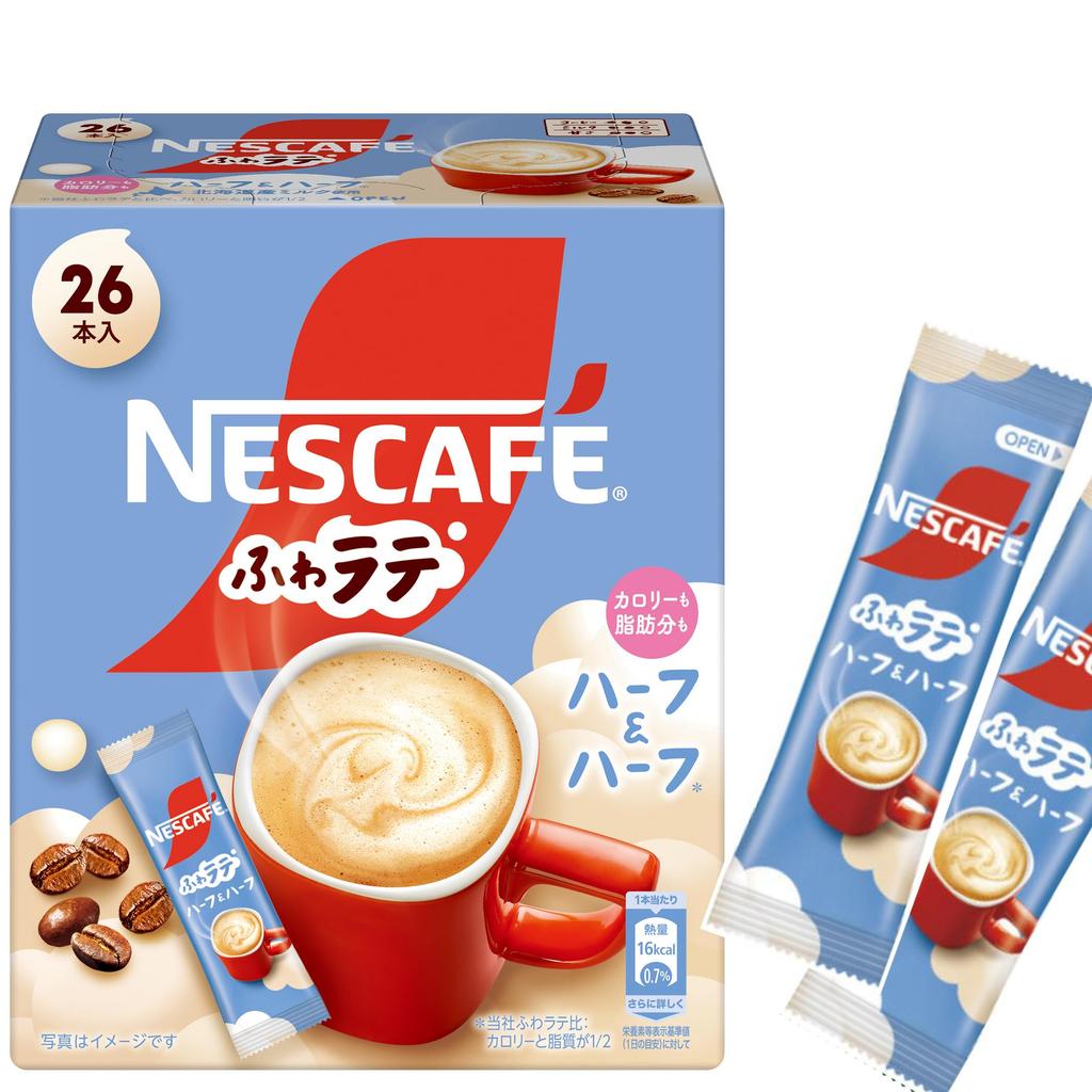 Nescafé Fuwa Latte Half & Half 26P, Stick Coffee, Cafe Latte, Individually Wrapped