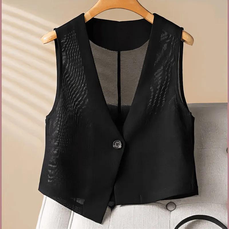 

Женский летний тонкий жилет без рукавов с V-образным вырезом 5XL