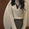 Autumn 2022 Women's Slim Long-Sleeve Polo Lapel T-Shirt – Versatile Student Trendwear