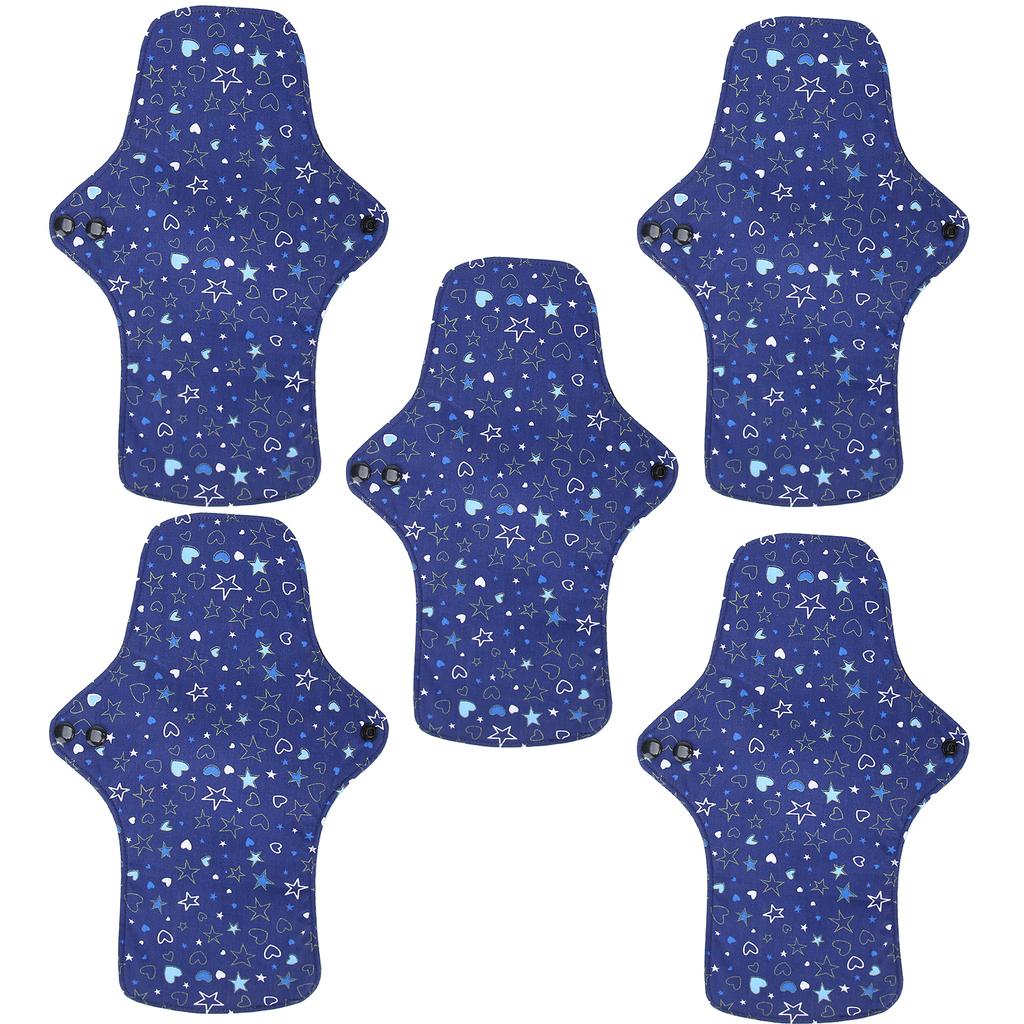 5 ks opakovaně použitelných bavlněných hygienických vložek pratelné nepropustné menstruační dámské vložky pro ženy