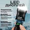 Portable rechargeable zoom flashlight with display screen, LED flashlight with emergency side light 5 lighting modes