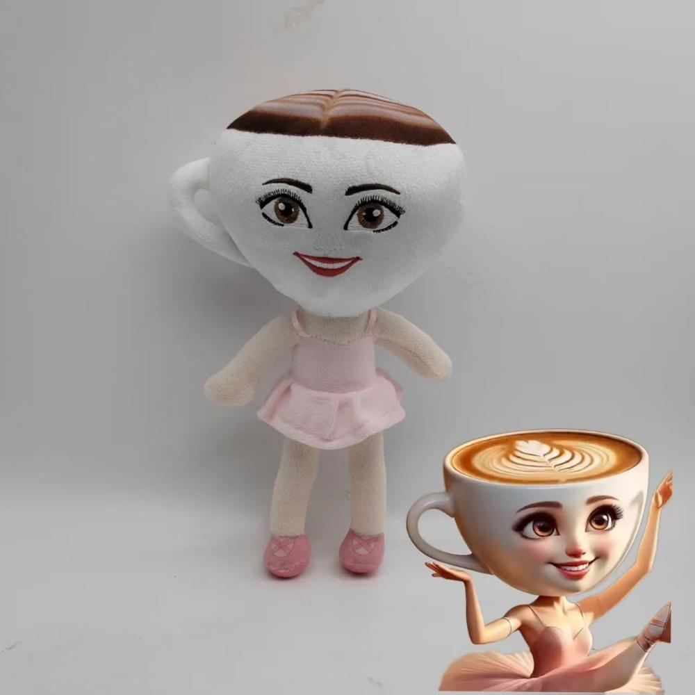 Anime Tung Tung Sahur Plyšové hračky Zvířata Šálek na kávu Vycpaná figurka Tralalero Tralala Žralok Plyšová panenka Merch Narozeninový Vánoční dárek