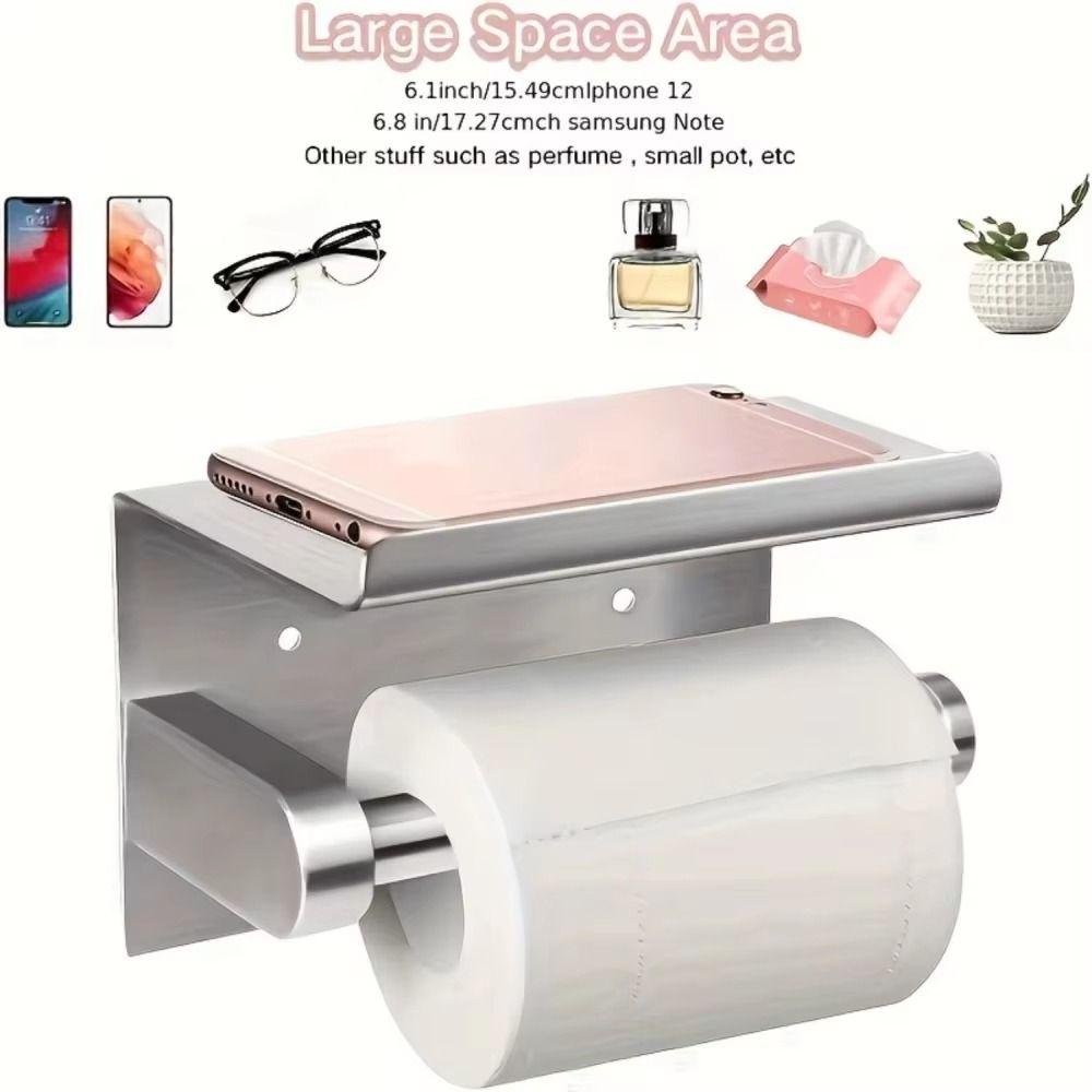 Wall Mounted Toilet Roll Holder Stainless Steel Hanging Paper Towel Stand Bedroom