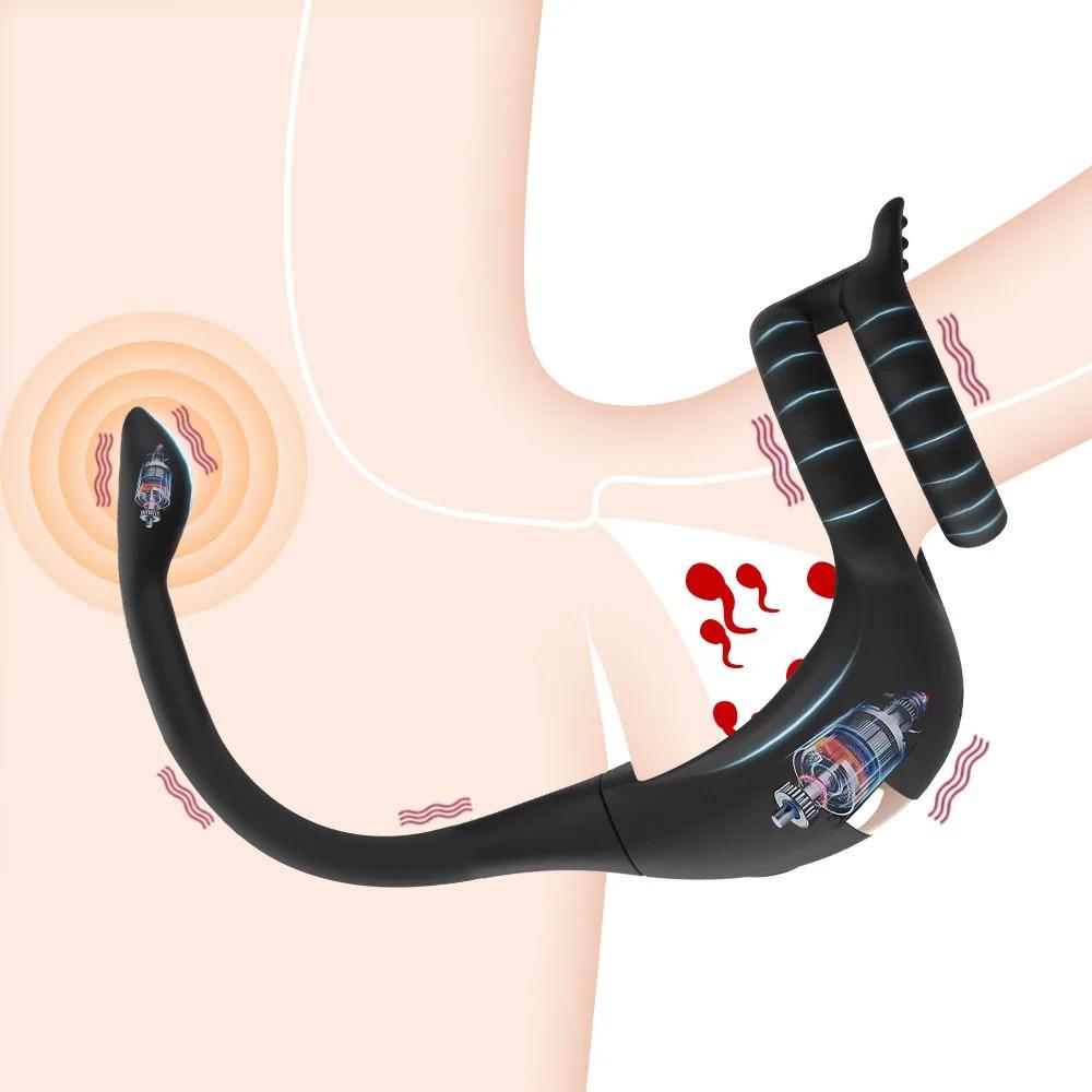 Dragon Knight Mobile Phone Remote Control Thrust Prostate Stimulator Testicle Massager Cockring