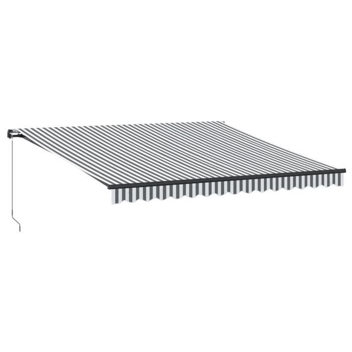 VidaXL Manual Retractable Awning Anthracite and White 400x350 Cm, Awning, Door Awning, Garden Awning, Blind, Awning of 3215808