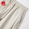 MUSHILANG Men's 100% Cotton Loose Straight Casual Drawstring Pants