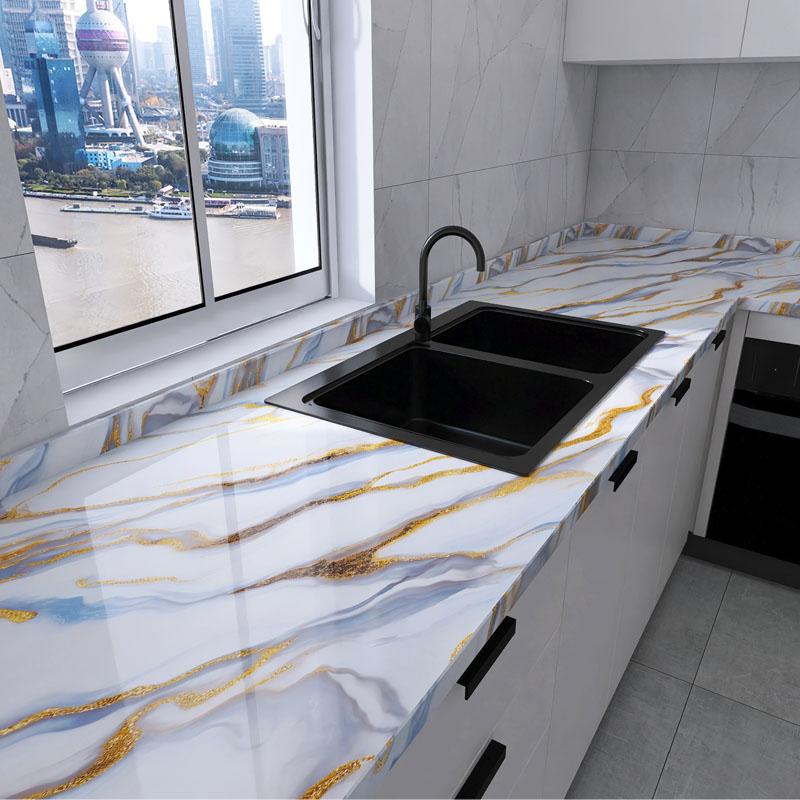 High Temperature Resistance Kitchen Cabinets Wallpaper Waterproof and Oil Resistant Waterproof Wall Stickers Self-adhesive 40cm
