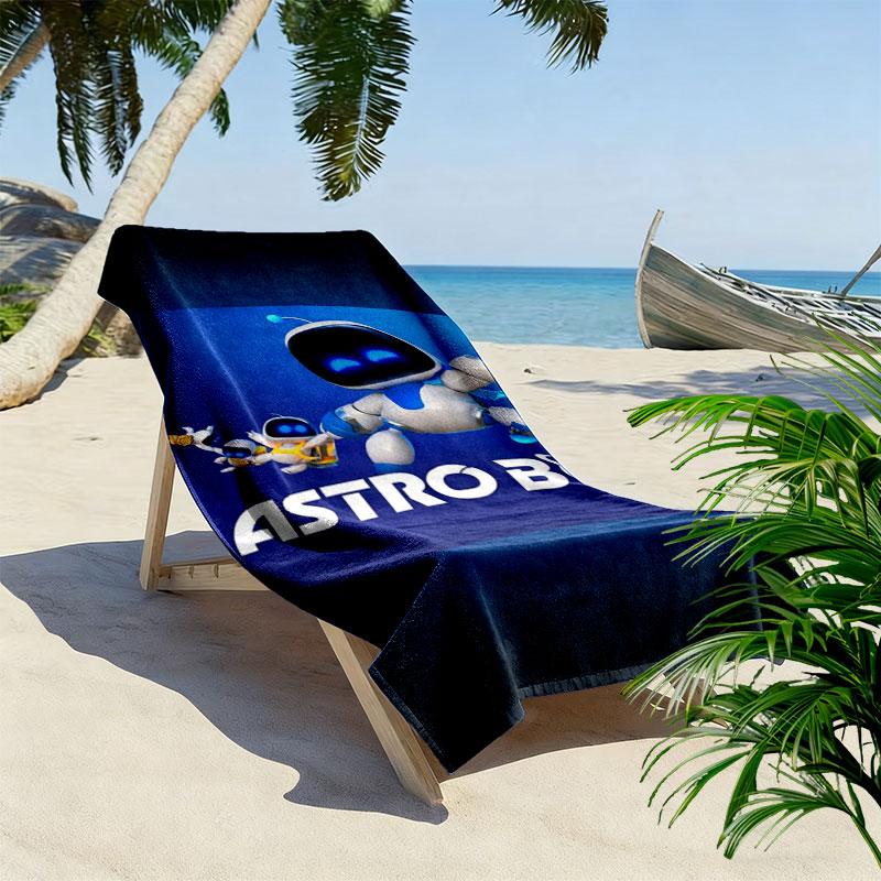 ASTRO BOT Aufdruck Strandtuch, Großes Weiches Schnelltrocknendes Handtuch für Strand Camping Schwimmen
