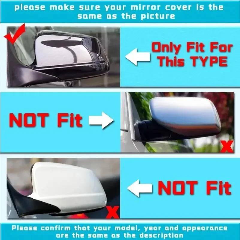 For BMW 5-Series E60 E61 LCI Sedan 2008 2009 2010 Carbon Fiber pattern Black Side Wing Rearview Mirror Cover Cap