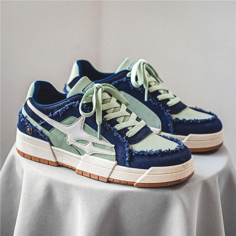 Национальные нишевые холщовые джинсовые кеды в гонконгском стиле, дышащие, с толстой подошвой, увеличивающие рост, осенняя обувь 39