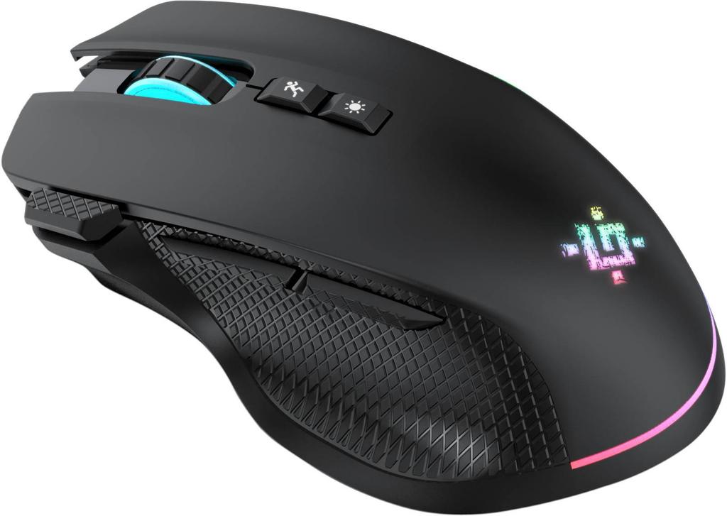 Mysz Bezprzewodowa Defender THUNDER GM-213 Optyczna 1600dpi Czarna RGB AKUMULATOR 8 Przycisków Gaming