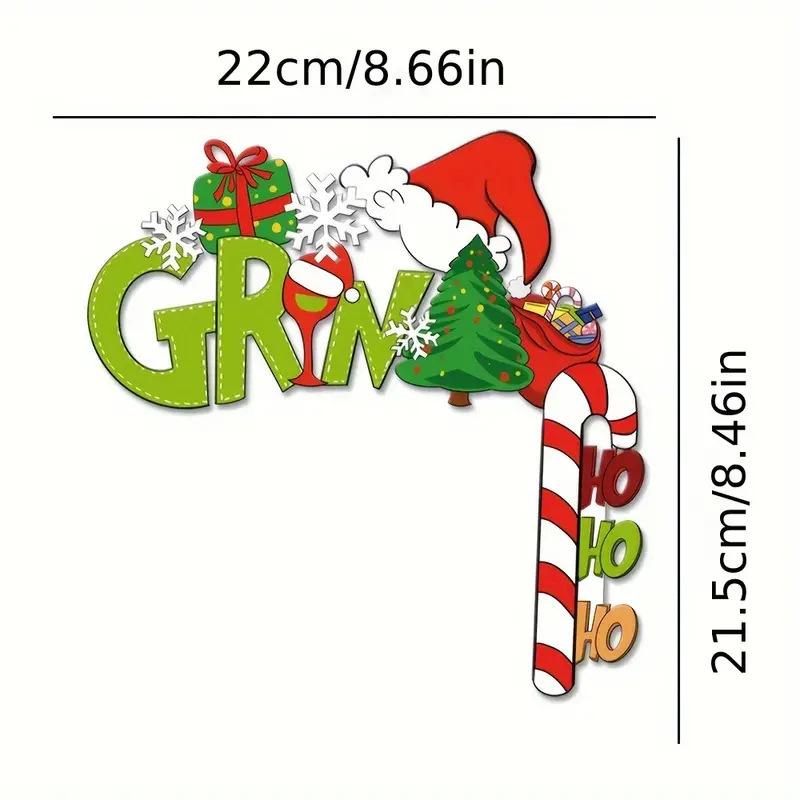 Vánoční Grinch Dřevěná Dekorace Rohu Rámu Dveří Ozdoby