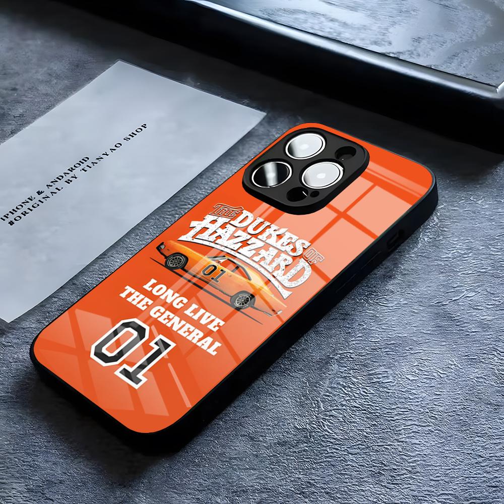 The General Lee Dukes Of Hazzard 01 Phone Case For IPhone 16 15 14 Pro 11 13 12 Mini XS XR Max 6 8 7 Plus SE Glass Cove