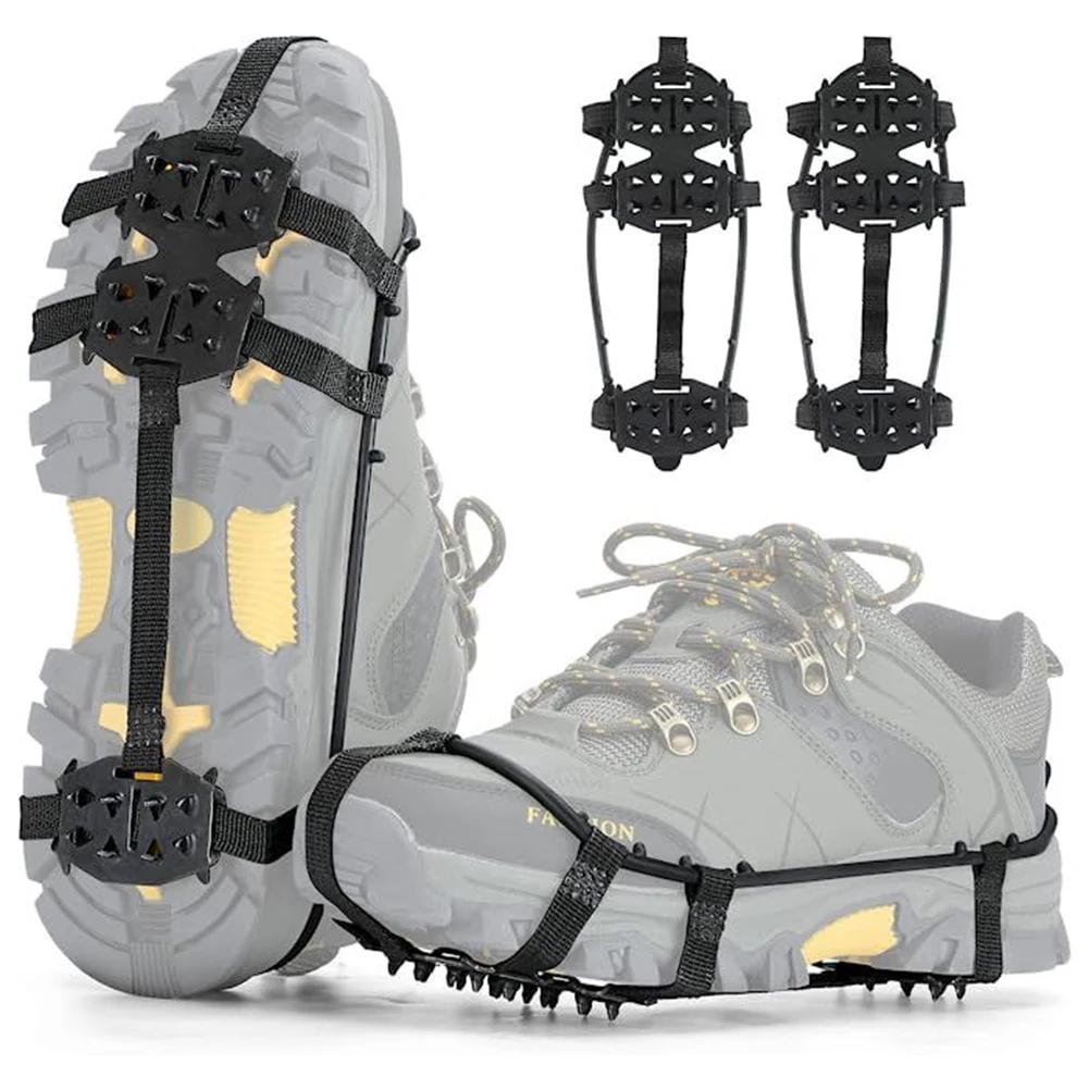 24 Teeth Ice Grips Anti-Slip Ice Claws Unisex Snow Claw Shoe Covers Climbing Chain Crampons Winter Outdoor Ice Gripper Spike M