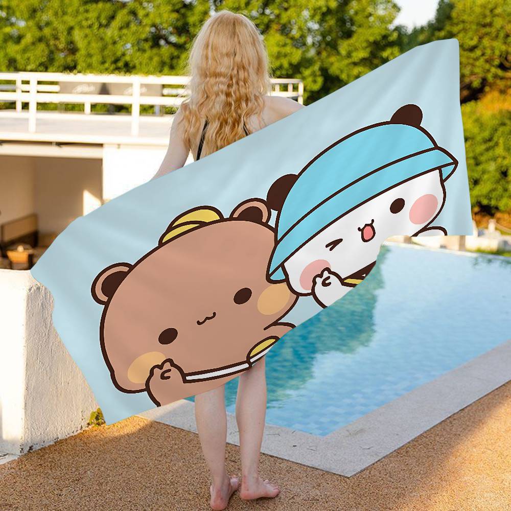 1 Stück Bubu Und Dudu Niedliches Cartoon Anime Strand Schwimmtuch Weiches Saugfähiges Waschlappen Kindergeschenke Für Kinder Reise Camping Fitnessstudio