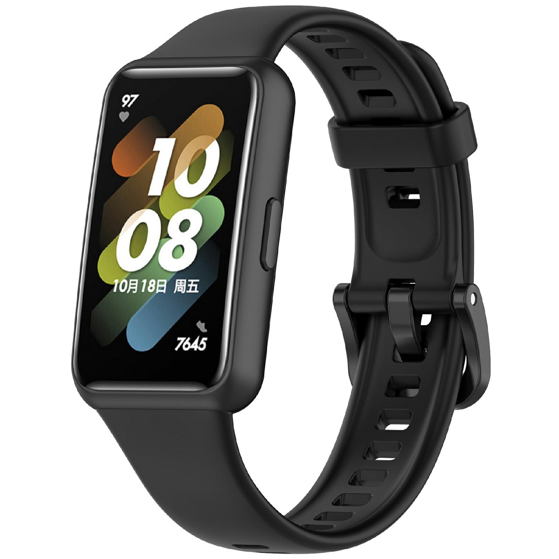

For Huawei Band 7 Silicone Watch Band Solid Color Replacement Strap Purple