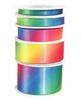 Okay 100% Polyester Dark Pastel Rainbow Satin Ribbon 9mm to 50mm Single Face Iridescent for Crafts