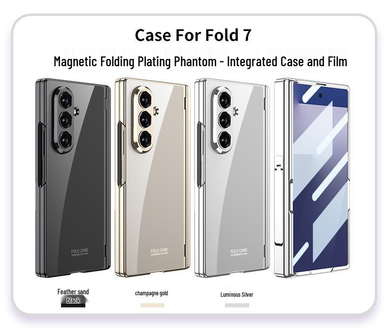 Samsung Z Fold 7 Electroplated Transparent Magnetic Protective Case