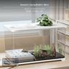 Terrariu Acrilic pentru Broască Țestoasă, Habitat Verde pentru Pești cu Terasă pentru Bronzat, Negru Mic