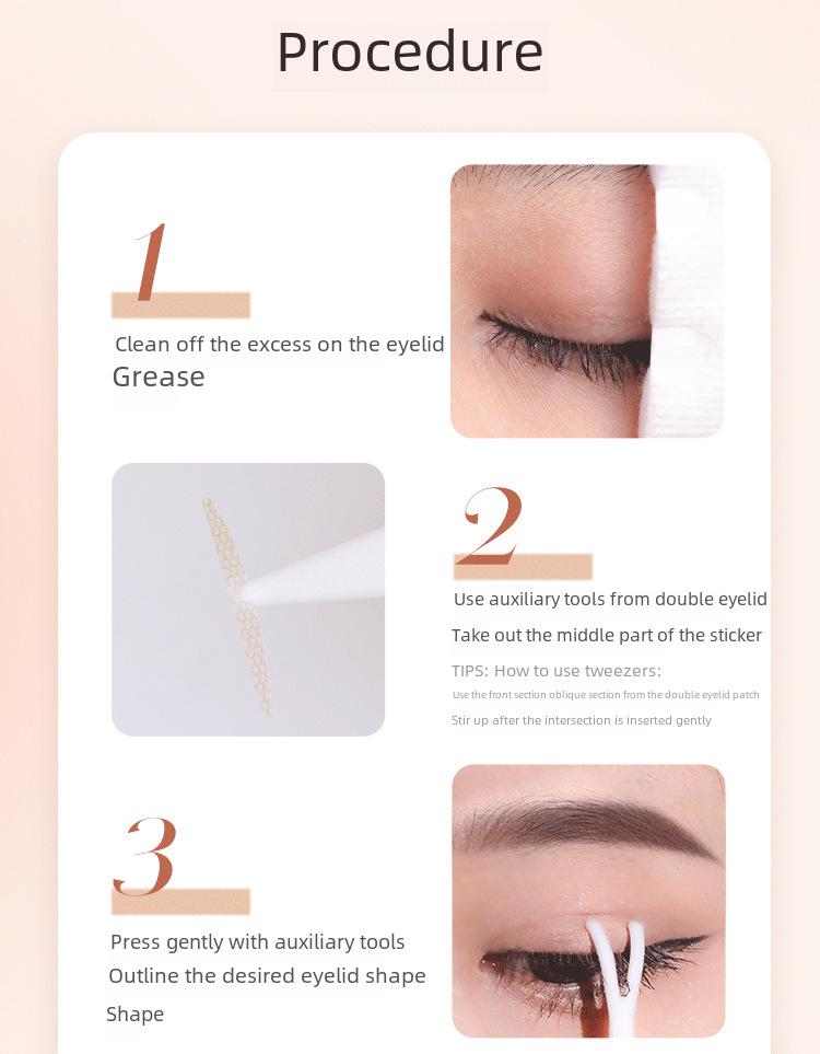 AKF Invisible Double Eyelid Stickers for Women with Natural Shaping, Ideal for Swollen Eyelids, in a Mirror Box.