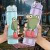1PC Rain Boots Green Frog 750ml Color Plastic Sports Water Bottle Leakproof Flip Straw Lid Suitable for Sports Office Home Use