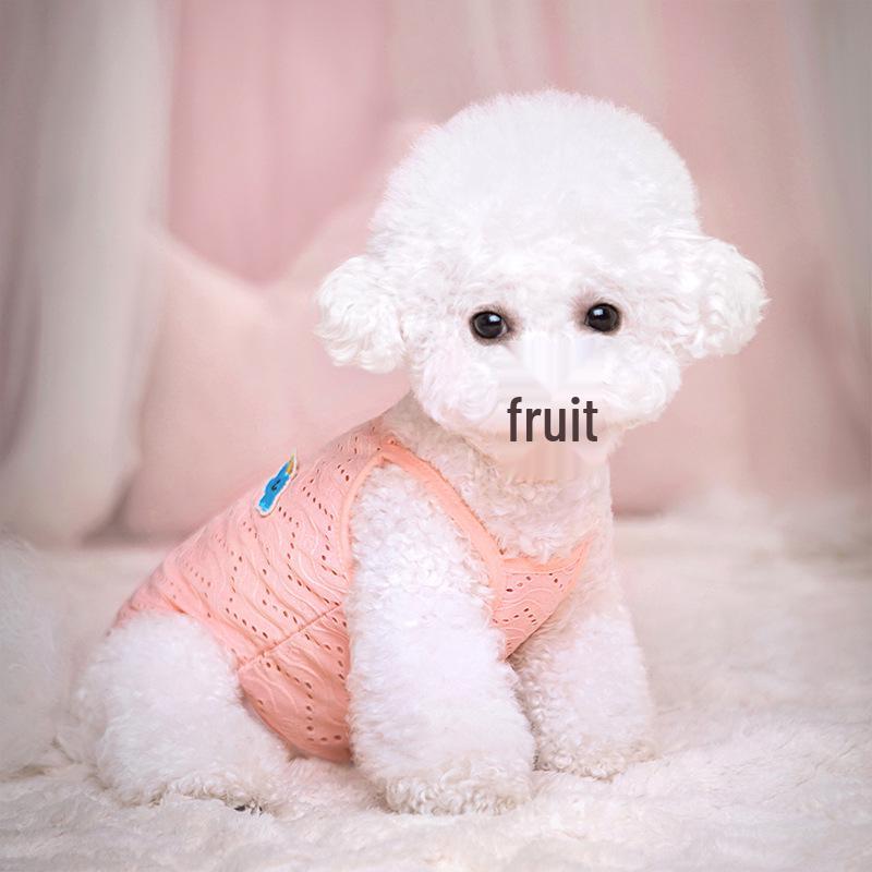 Breathable Mesh Embroidered Dog Vest - Summer Strappy Pet T-shirt