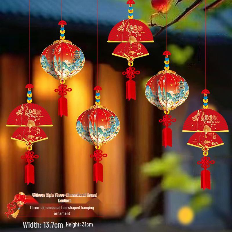 2026 Year of the Horse New Year Good Luck Red Lantern Hanging Ornaments