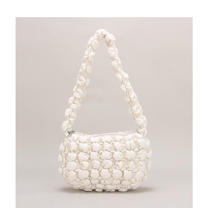 

Fashionable High-texture Cloud Bag Women s 2025 New Casual One-shoulder Underarm Niche Design All-match Pleated белый