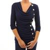 Cotton Long Sleeve T Shirt With Single Breasted Slim Fit And V Neck For Office Wear