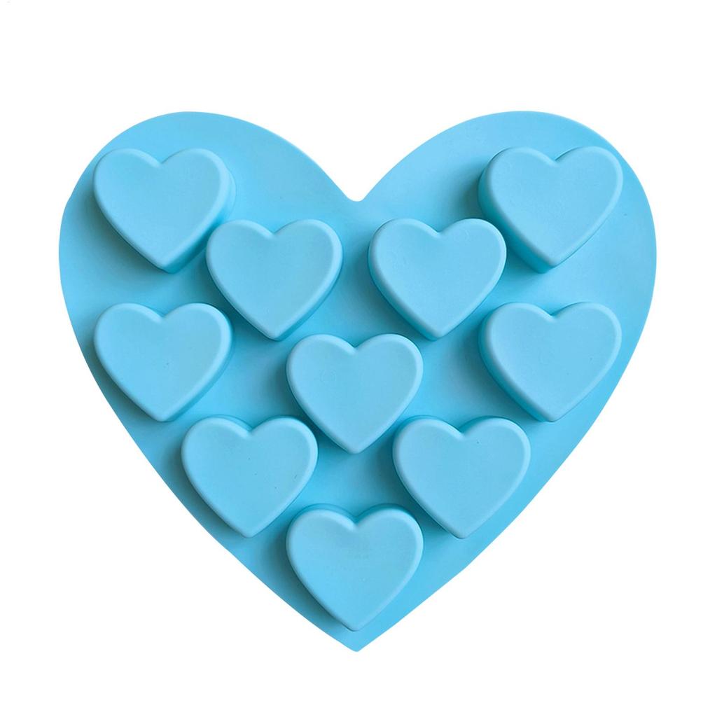 Love Silicone Chocolate Mold 10 holes Heart Candy Jelly Baking Ice Cake Mould Candle Soap Making Mold For Valentine's Day Gifts