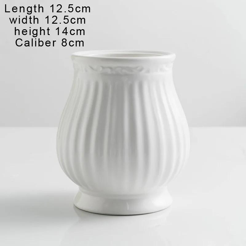

Creative Embossed Water Bottle Shaped Ceramic Vase, Home Living Room Flower Arrangement Dining Table Decor White Wide Mouth Vase