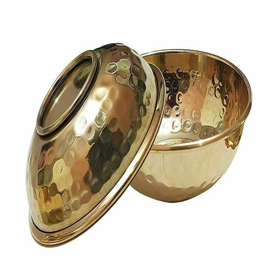 Indian Traditional Brass Hand Made Bowl 3.75 Inch Size Set of 2 Pcs