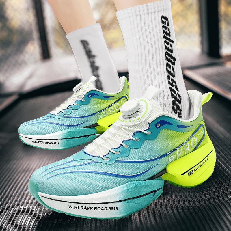 Children's Rotating Buckle New Carbon Plate Popcorn Shoes Teen Couple Marathon Racing Running Shoes