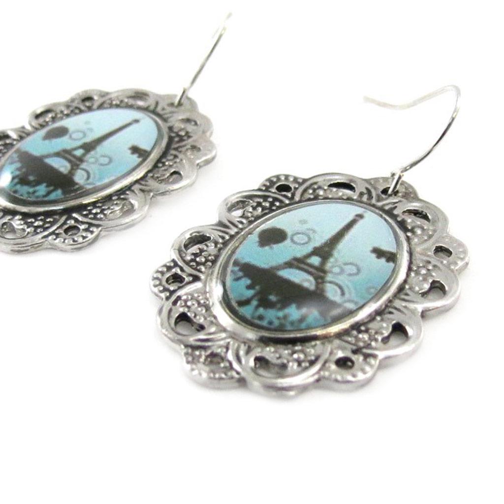 Les Trésors De Lily [J1241] - Blue 'Eiffel Tower' Designer Earrings