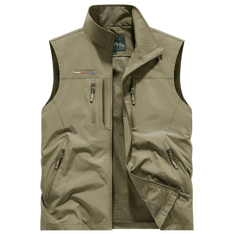 Summer Men Many Pocket Thin Tool Outdoor Casual Vest Men Camping Fishing Breathable Loose Sleeveless Vest Male Waistcoat