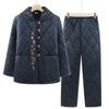 Damen Baumwoll Tang-Anzug Pyjama-Set für den Winter - Verdickter Samt, Warme Homewear für mittlere und ältere Menschen