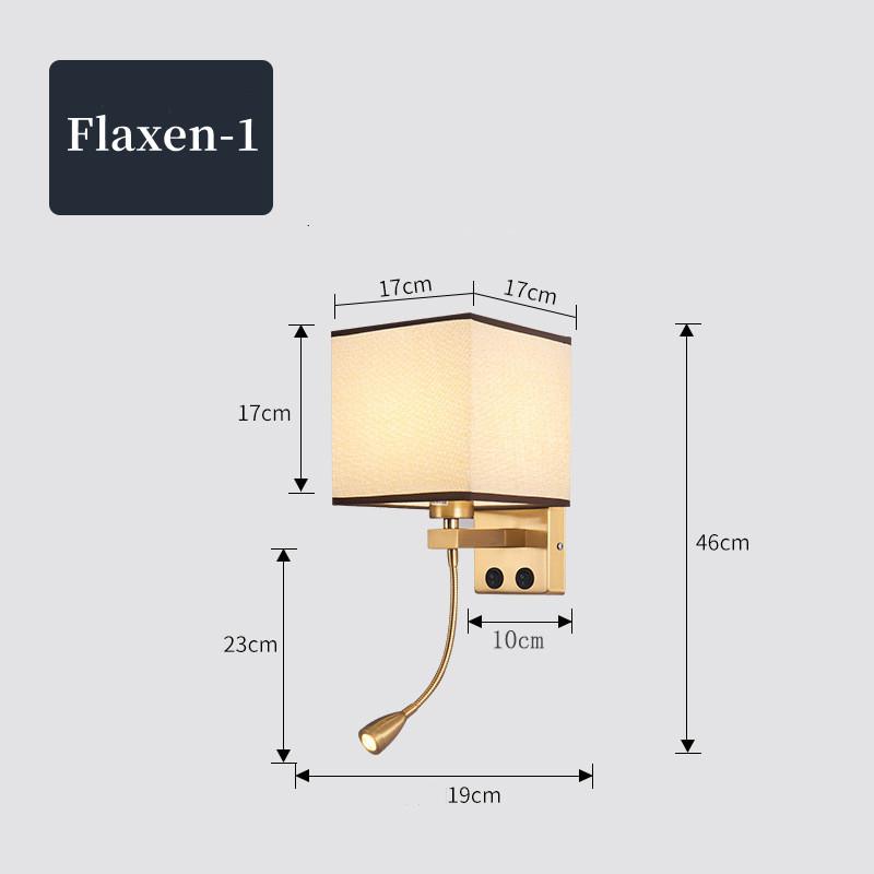 LED Wall Lamp with USB Port Charging Spotlight Fabric Wall Sconce Lighting for Hotel Bedroom Bedside Reading Decor E27