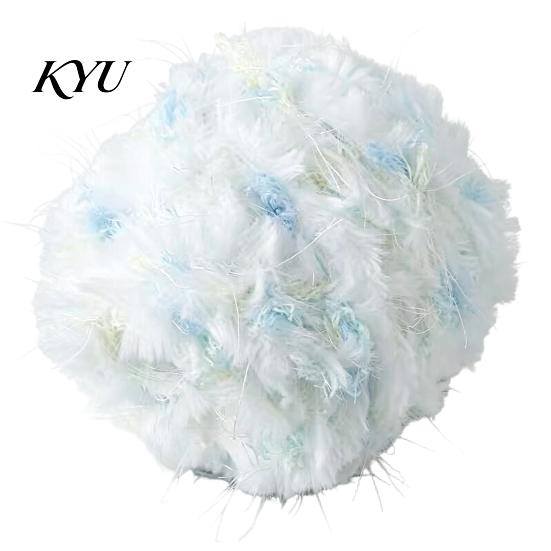 Soft Crochet Thread 33M Faux Fur Blend Yarn, Fuzzy Mohair Yarn for Durable Roll Knitting, DIY Sweater Scarf Hat Weaving Colorful Craft Beginners