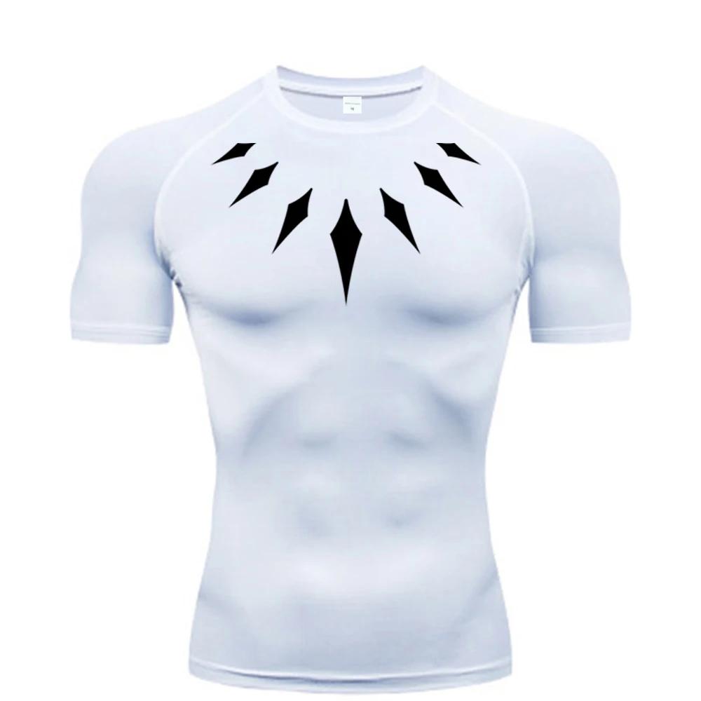 Cămașă de compresie pentru bărbați cu imprimeu animat Tricouri de gimnastică cu uscare rapidă pentru gimnastică Tricouri de fitness pentru atletism Tricou cu elasticitate Tricou Vară pentru bărbați